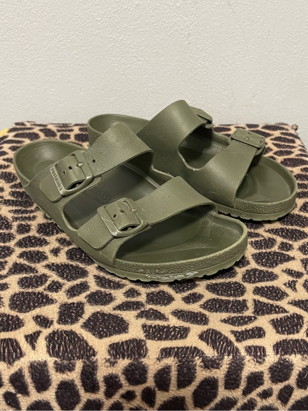 Birkenstock EVO Double Strap Sandals Army Green Casual Summer 41/L10 M8
